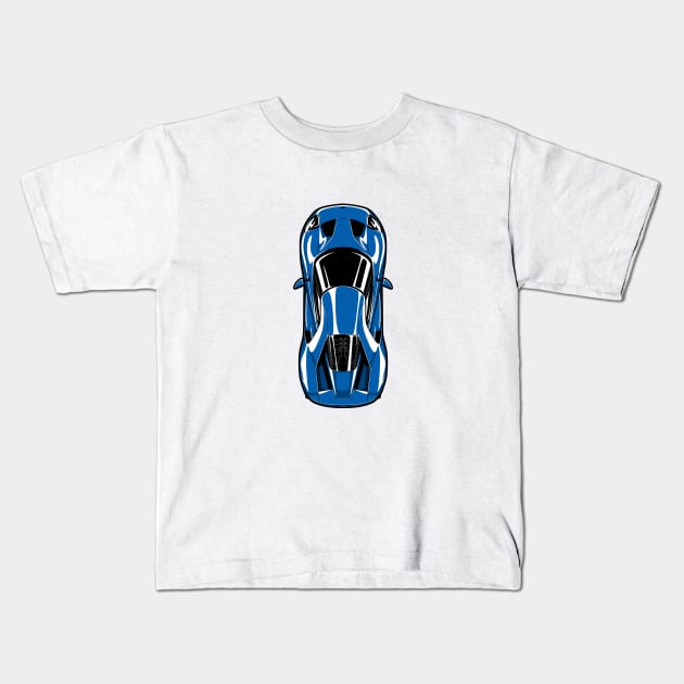 Blue GT40 Supercar Kids T-Shirt by KaroCars